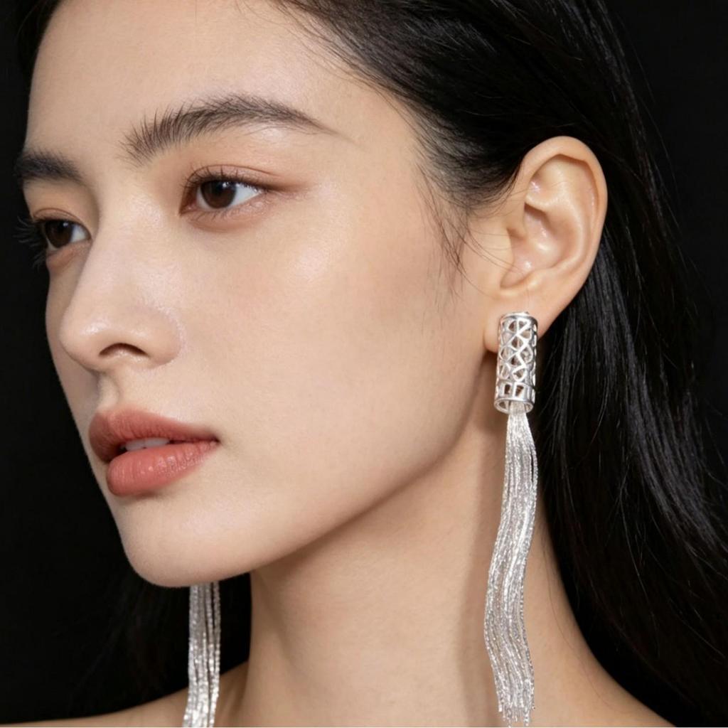 Korean Style Tassel Earrings: Elegant Long Drop Earrings for Women
