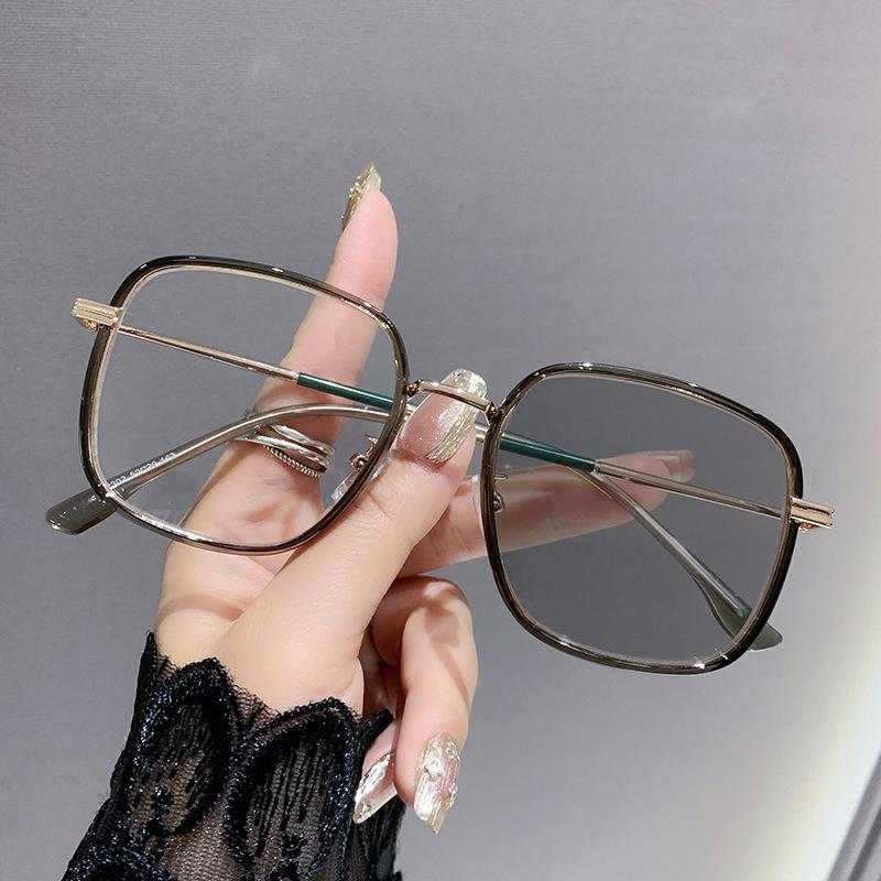 Color-changing Glasses Fashion Anti-blue Light Large Frame High-end Sense Of Men And Women Myopia Glasses 2302