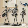 8Pcs Musician Guitar Player Metal Statue Musical Instrument Iron Art Collectible Figurine Home Cafe Office Book Shelf Room Decor