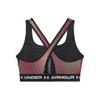 Under Armour Letter Print U-Shaped Striped Sports Bra Women Underwear Black 1361042-002