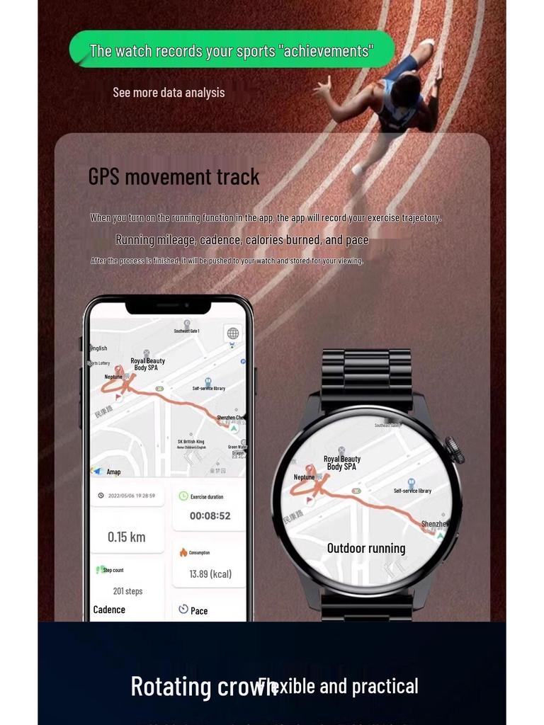 Smartwatch Watch5 Sport: Multifunctional OLED HD Screen with Bluetooth