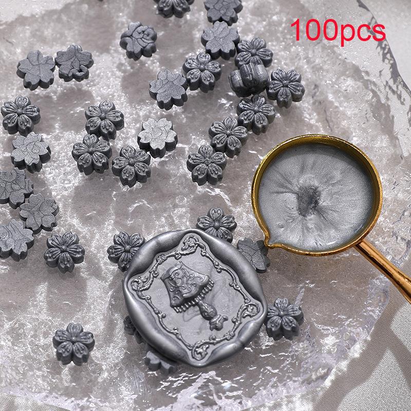 100pcs Cherry Blossom Flame Sealer Wax Grain, Flower Flame Sealer Sealer Wax Polarized Gold Sealer Wax for DIY Envelope Greeting