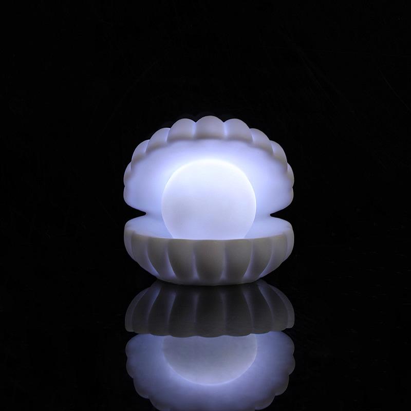 1 Stück Perlmutt Muschel Nachtlicht Schlafzimmer Wohnheim Weiches Licht Augenschutz Umgebungslicht Heiß Kreative Kleine Ornamente für Geschenke an Freunde