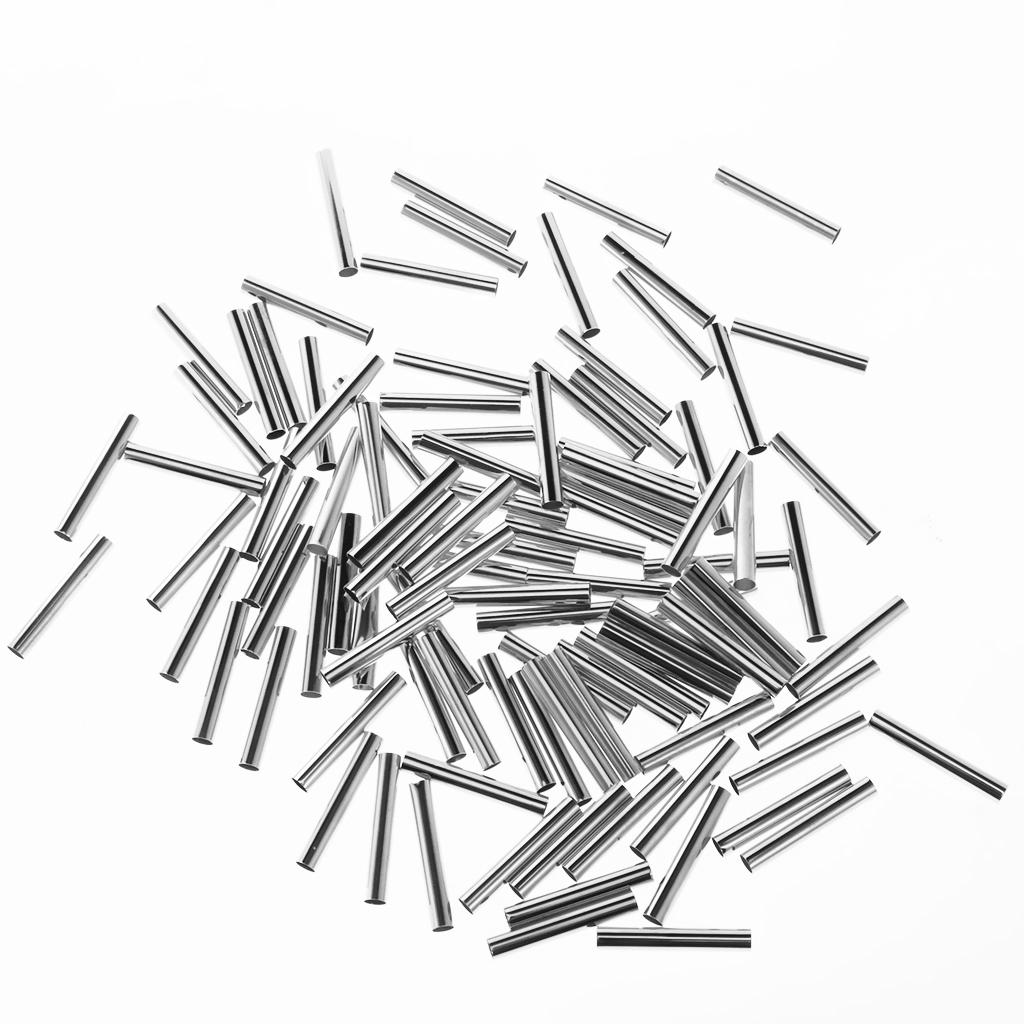 100pcs Tube beads Spacer 4mm Hole - Silver, 30mm