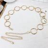 Belt Women Luxury Metal Chain Designer  Large Ring Waist Strap Dress Coat Skirt Decorative Waistband