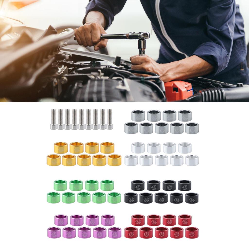 9pcs M8x1.25 Exhaust Header Manifold Cup Washers Bolts Engine Racing Exhaust Header Cup Bolts Upgrades for Honda Civic