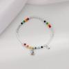 S925 Silver Rainbow Beaded Bracelet for Girls Summer Ins Niche Design Colorful Bear Smiley Hand Jewelry