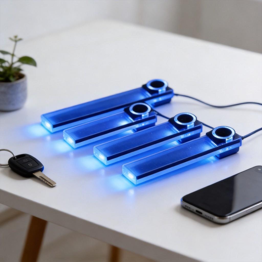 Automotive Interior Led Atmosphere Light Kit With Blue Glow For All Vehicles