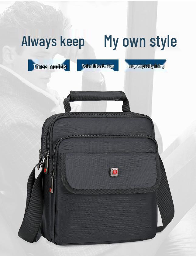Swiss Army Knife Men's Oxford Shoulder Bag: Vertical Crossbody & Handbag for Business Commute