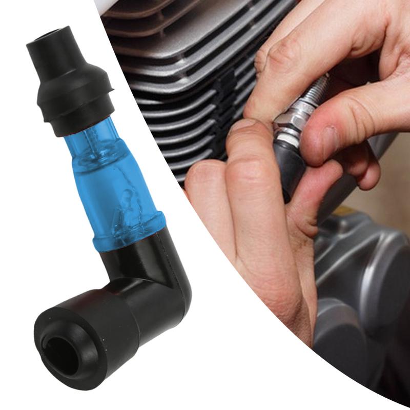 Motorcycle Flashing Spark Plug Cap Universall 90 Degree Motorcycle Ignition Spark Plug Cap Flash Spark Plug Resistor Cover