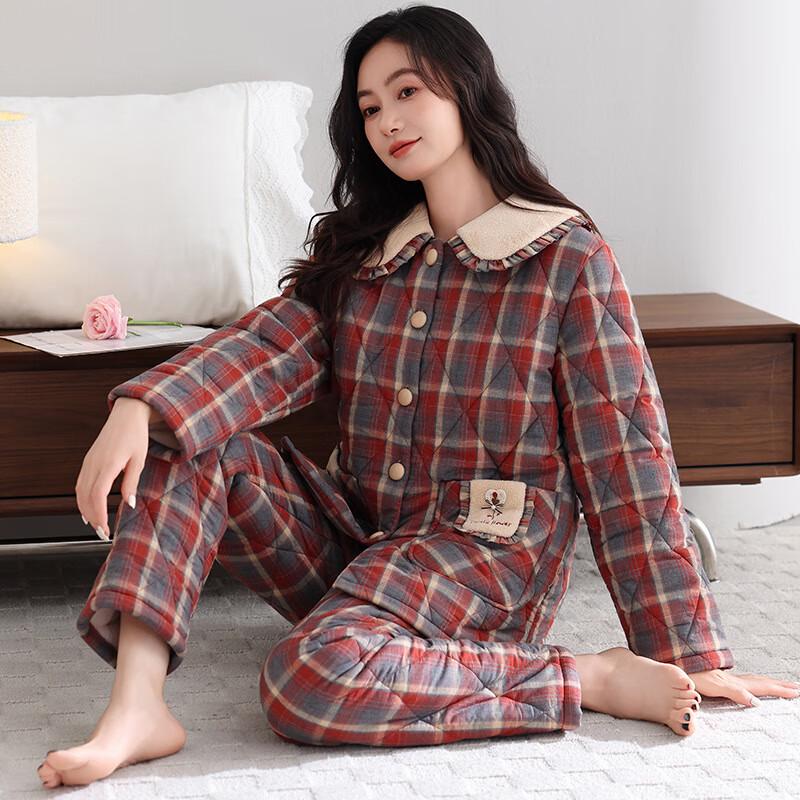 Miling Women s Thickened Coral Fleece Pajamas