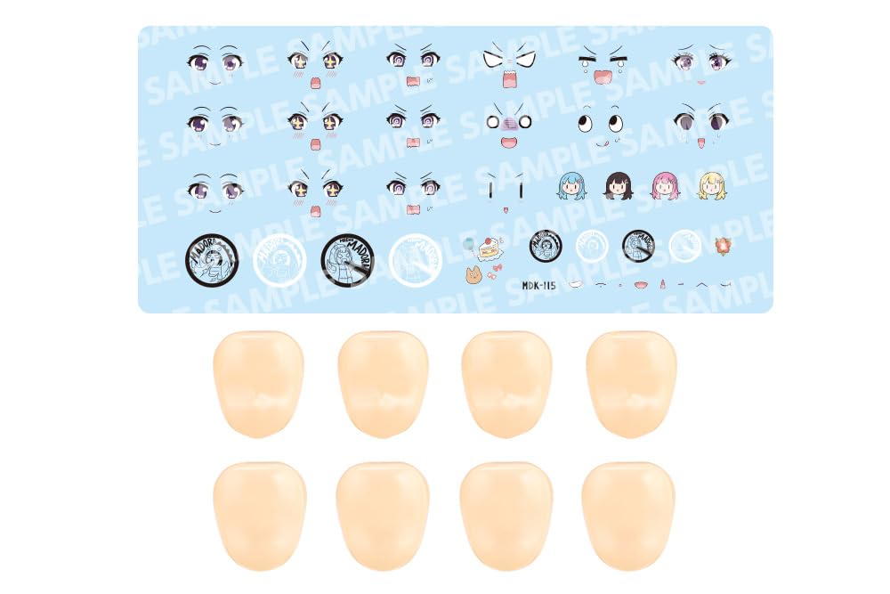 Kotobukiya "Sousai Shojo Teien" Customized Face & Decal Set Vol. 5 [Raghono Erika Design for Madoka Yuki A] Approximately 18mm Tall 1/10 Scale