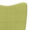 Green Fabric Relaxation Armchair with Footstool