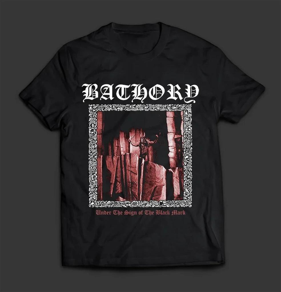 Bathory The Return of the Darkness and Evil Album Tee Dark Bauhaus Design Black Metal Fan Comfortable Women And Men Tshirts