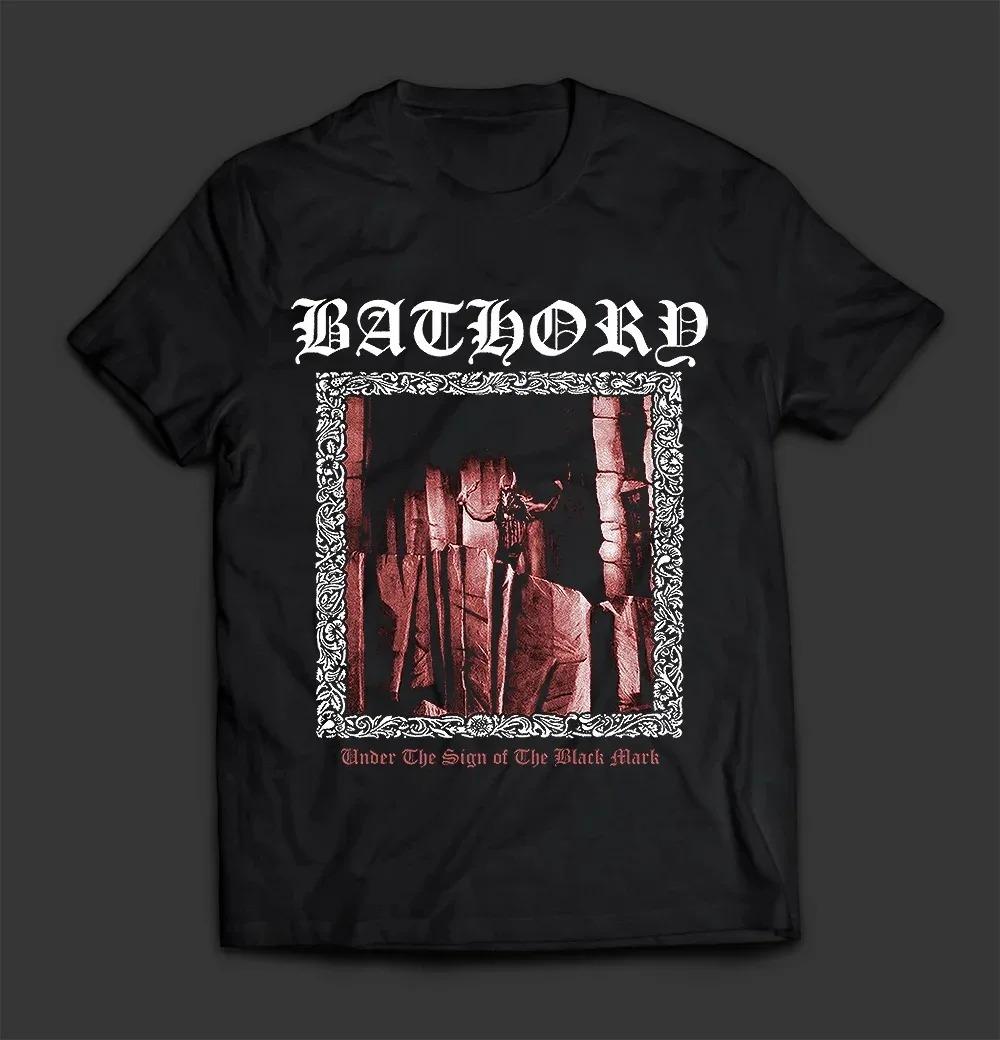 

Bathory The Return of the Darkness and Evil Album Tee Dark Bauhaus Design Black Metal Fan Comfortable Women And Men Tshirts S