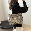 Chic Street Style Canvas Tote Bag For Girls Featuring Soft Durable Material