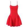New sexy square collar red waist suspender dress short princess dress tide