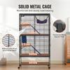 64.6" Metal Small Animal Cage 4-Tier Rolling Ferret Cage with Tray 3 Ramps
