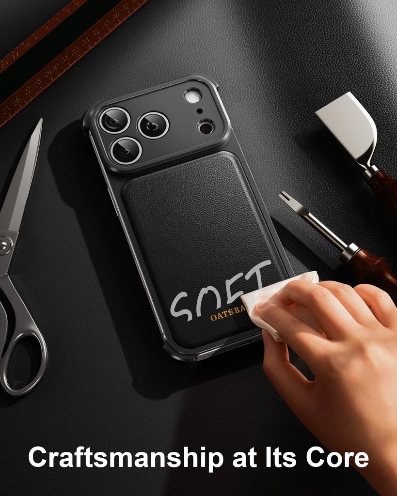 Premium Leather Case for iPhone 18 Pro Max 17 16 Pro Max for Magsafe Metal Frame Full Camera Protection Shock Phone Cover