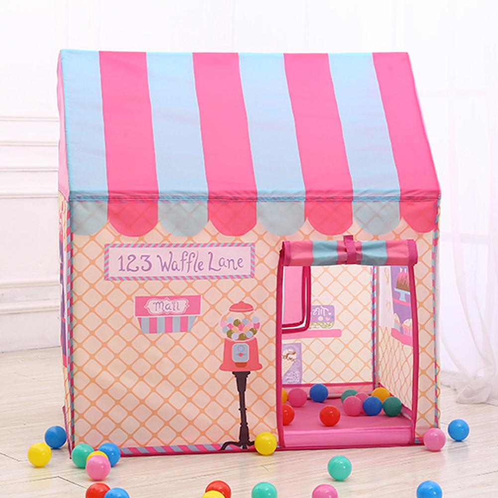 Kids Play Tent for Indoor and Outdoor Children Playhouse with Roll Up Door and Windows Dessert