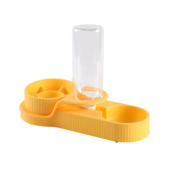 

Автоматическая кормушка для собак и диспенсер для воды для домашних животных, миска с медленным кормлением для питомцев, конструкция против удушья, миска для разделения сухого и влажного корма для собак и кошек A жёлтый