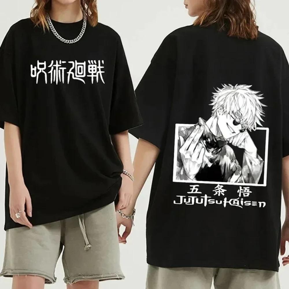 Funny Satoru Gojo Jujutsu Kaisen Tshirt Summer Men Oversized Short Sleeve Casual T Shirt Soft  Harajuku  Redtube