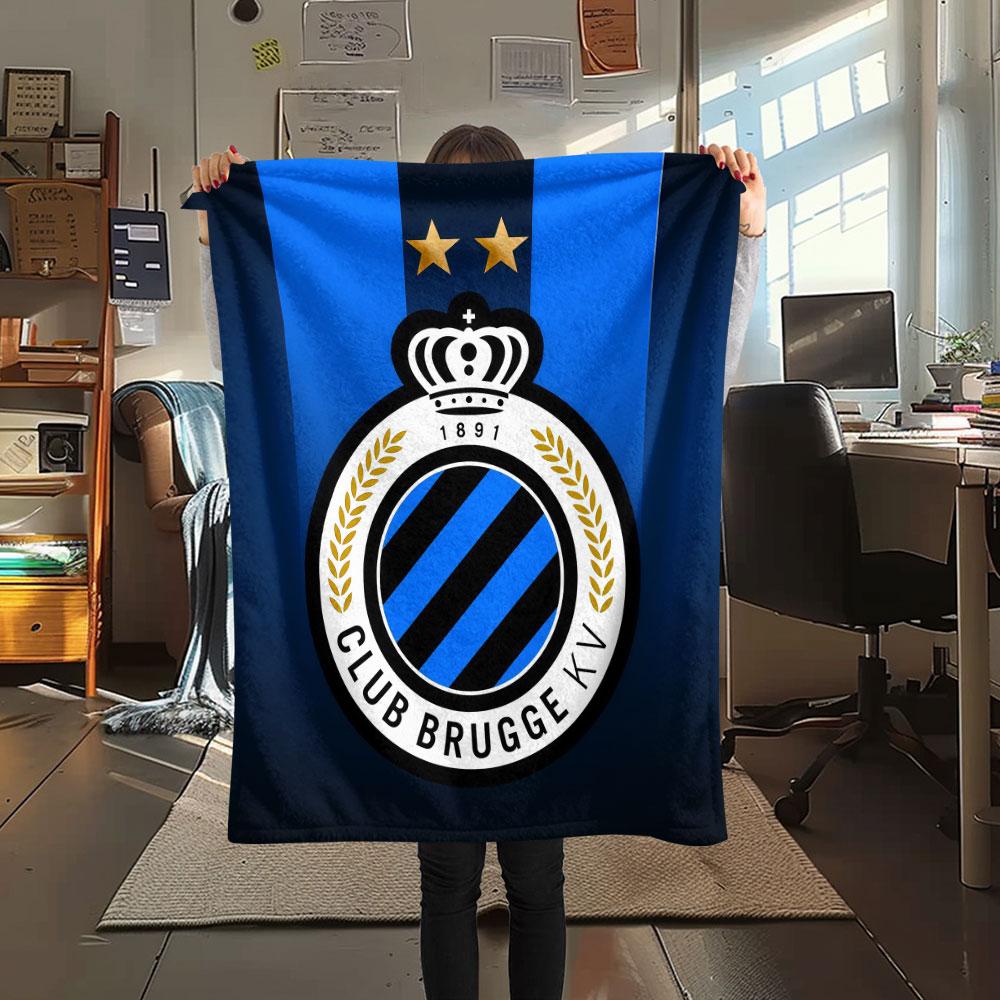 1PC Club Brugge KV Patterned Flannel Blanket Suitable For All Seasons for Home Decor Warmth and Comfort Gifts Holiday Present