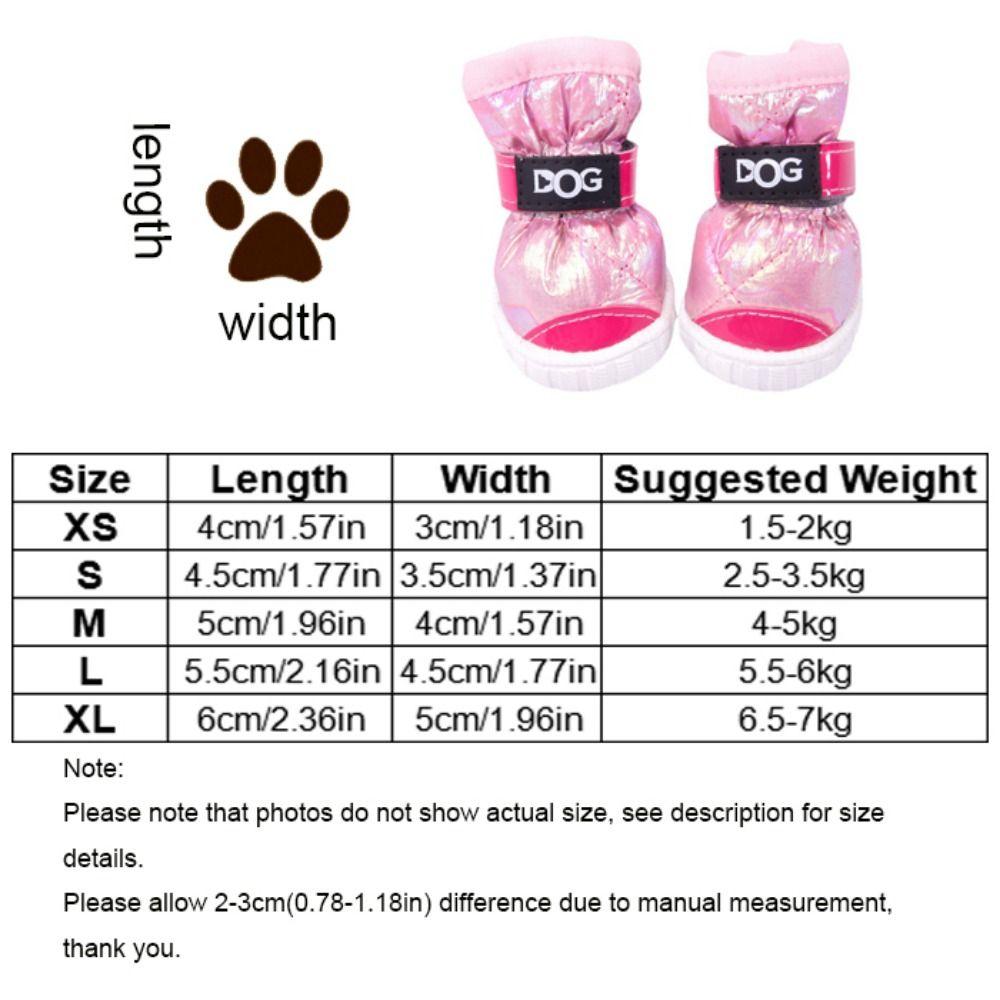 4pcs/set Anti-slip Pet Snow Boots Waterproof Dog Shoes Paw Protector Dog Sports Boots  Winter