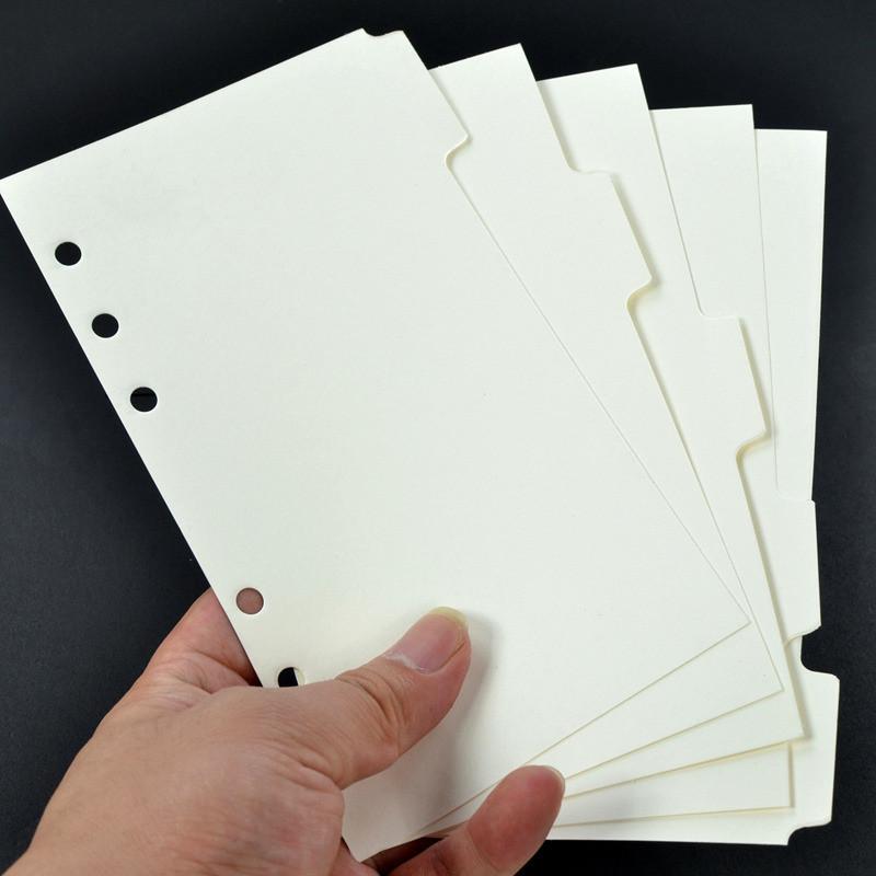5 Pcs Tabbed Paper A5/A6 Notebook Scrapbook Index Tabs Planner Divider Pages With 6 Holes Back To School Back To School