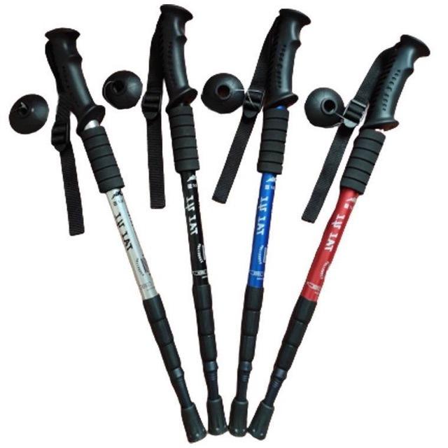 4-Section Aluminum Alloy Trekking Pole – Straight Handle for Hiking, Climbing & Travel