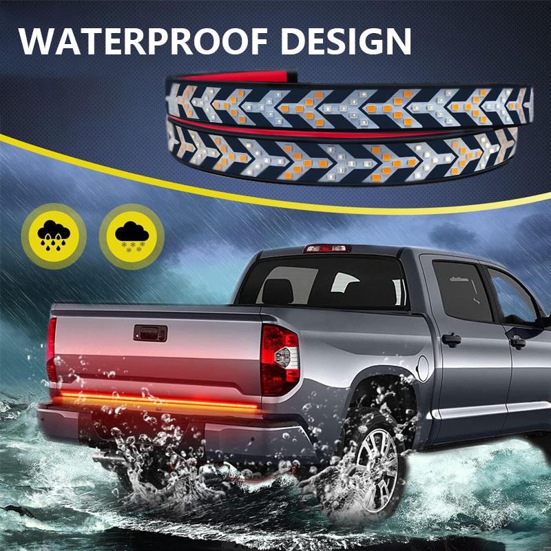 Car Tail Brake Warning Light Truck LED Tailgate Light Strip Dynamic Sequential Yellow Turn Signal Lamp Bar For Pickup Jeep 12V