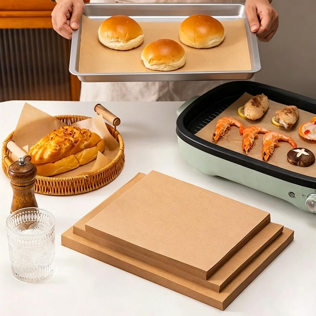 Square Food Grade Parchment for Baking, Grilling and Wrapping - Non-Stick Greaseproof Sheets