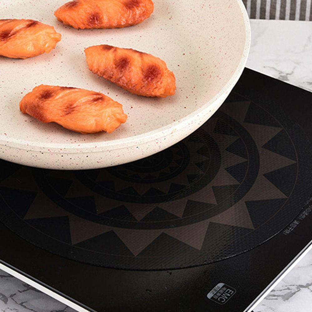 Black Induction Hob Protector Mat Silicone Anti Slip Induction Cooker Pad Oil Prevention High Temperature Resistance