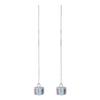 1Pair S925 Silver Needle Acrylic Square Earrings Line Tassel Chain Drop Earring Women's Ear Line Straight Jewelry Gifts