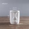 Nordic Minimalist Ceramic Abstract Vase Black and White Human Face Creative Display Room Figue Head Shape Tabletop Vase