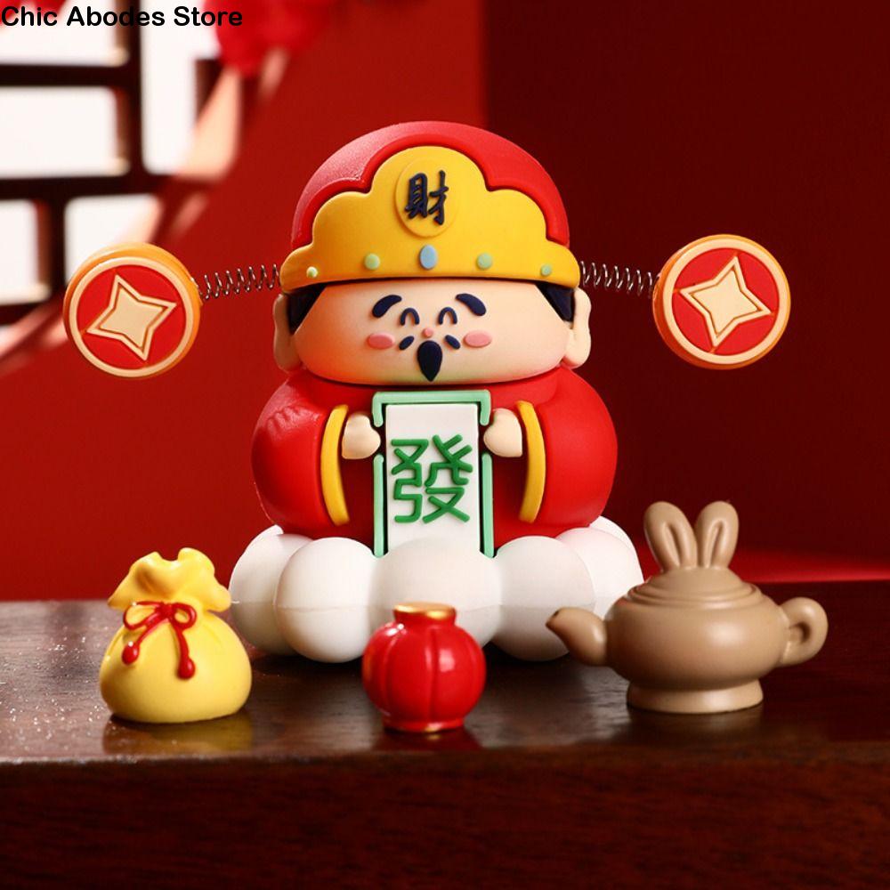 Mini Cute God of Wealth Decoration Creative Cartoon God of Wealth Mascot Good Luck Bring Fortune Car Ornaments Office