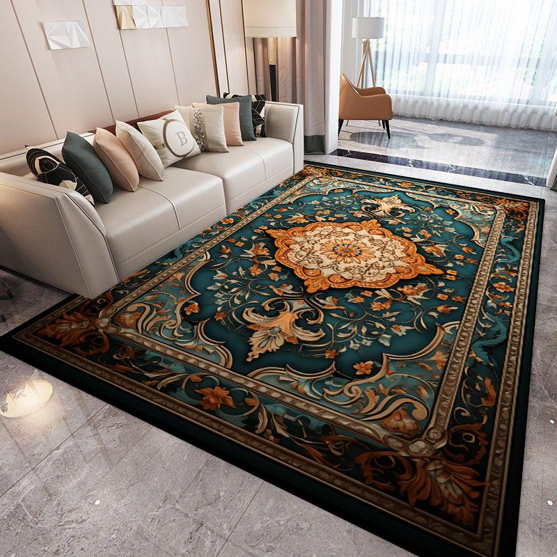 Große Größe Perserteppich Wohnzimmer Luxus Heimdekoration Teppiche Rutschfest Schlafzimmer Weiche Matte Waschbar Couchtisch Lounge-Teppiche