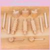 Wooden Pasta Rolling Pin With Textured Surface For Kids Diy Craft And Play