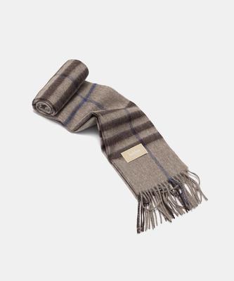 Hallen Wool Classic Check Muffler (M008_Dark Beige)