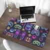 Protective Desk Mat with Neon Game Controllers Graphic 100X50 Cm
