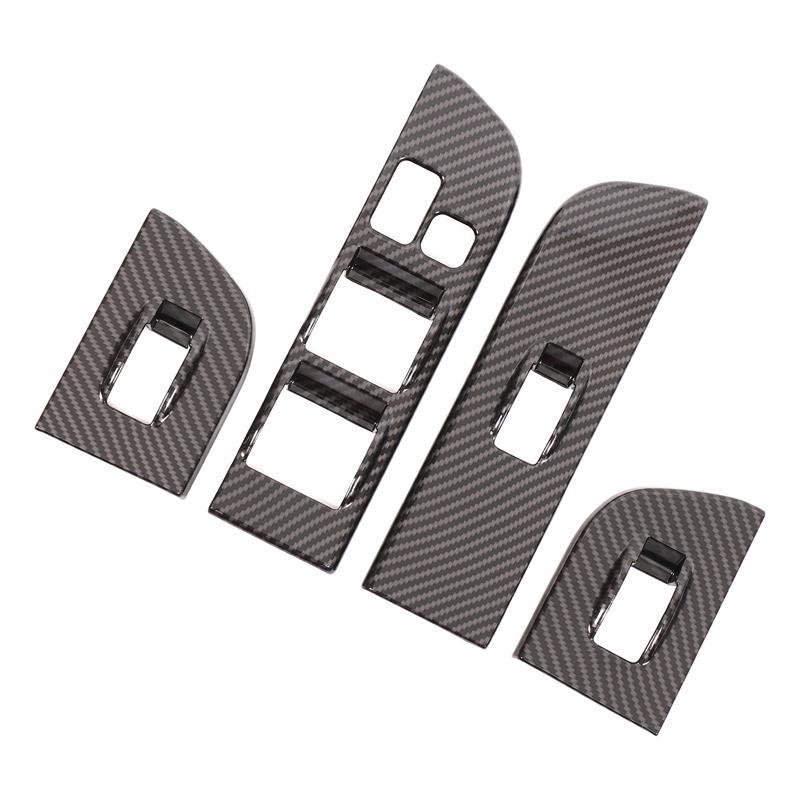 For Toyota Land Cruiser LC70 76 78 79 2007-2026 ABS Carbon Fiber Car Window Lift Switch Panel Cover Interior Car Accessories
