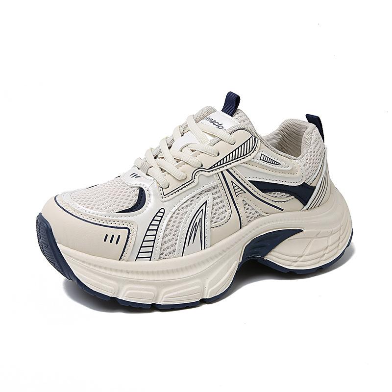 

Женская обувь на платформе весна и лето новая легкая повседневная спортивная обувь сетчатая дышащая обувь для бега 40 синий