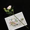 Meizanchen 2 Heads Happy Rose Single Branch Fake Flower Silk Flower Living Room Soft Decoration Indoor Flower Arrangement Simulation Rose Ornament