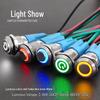 12mm Illuminated Metal Push Button Switch, 12V/24V, Dustproof, Industrial Certified.