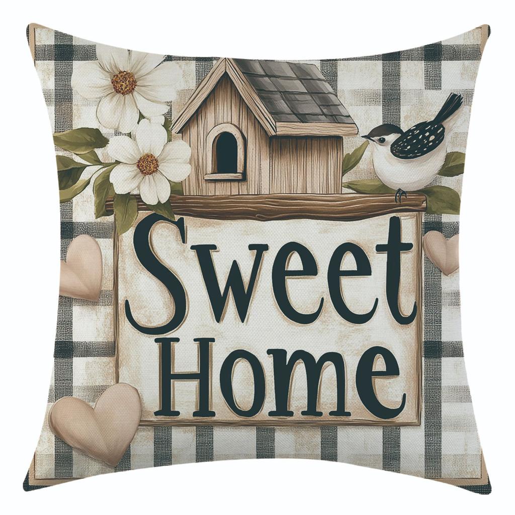 New Retro Xiaojia Linen Pillowcase Holiday Decoration Car Sofa Lumbar Pillow Cushion