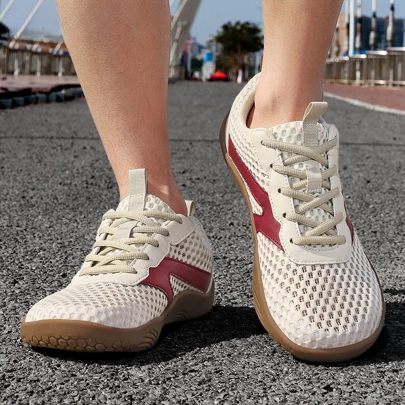 Men Breathable Mesh Sneakers Wide Toe Box Cross-training Shoes Zero Drop Minimalist Casual Shoes Plus Size 39-48