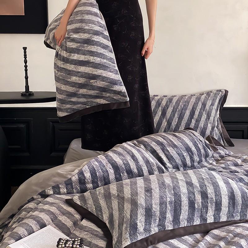 250G Milk Fleece Digital Printing Light Luxury Four-Piece Set 1.5M Bed Sheet Four-Piece Set, Cloth