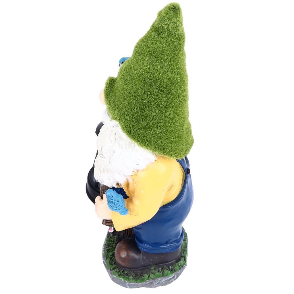 Faceless Doll Statue Solar Powered Lantern Waterproof Resin Bright Colors Old Man Sculpture for