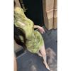 Especially beautiful waist pinched small skirt purple new Chinese style improved cheongsam dress women's spring new temperament trendy