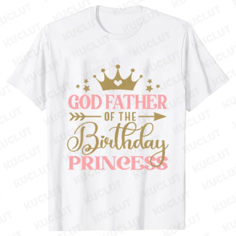 Birthday Princess Girls Party T-shirt Family Gathering Matching Sibling Tees White Unisex Kids Clothing Crown Graphic Y2k Tops